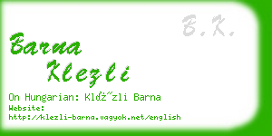 barna klezli business card